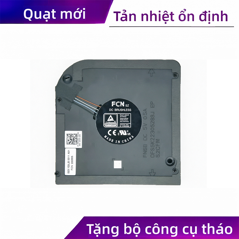Thích hợp cho Quạt làm mát CPU mới DELL Latitude 15 5520 chính xác 3560 0DXJNV Series Quạt làm mát C