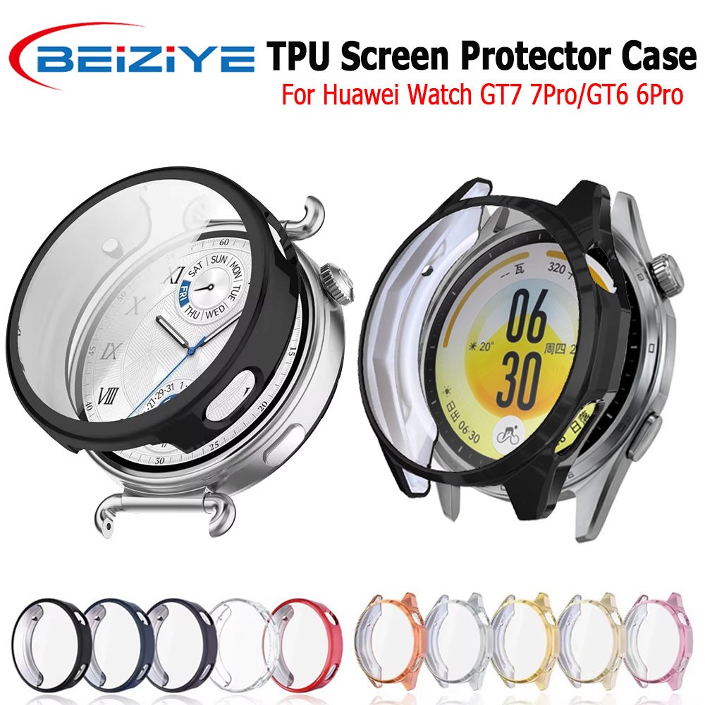 Beiziye Ốp Bảo Vệ Màn Hình TPU Cho Huawei Watch GT6 5 GT6 5 pro 46mm 42mm 41mm Đồng Hồ Thông Minh Fu