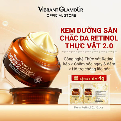 VIBRANT GLAMOUR Kem Retinol Thực Vật 2.0  Chăm Sóc Ngày & Đêm & Chống Lão Hóa & Làm Mờ Nếp Nhăn &  Làm Dịu & Kích Hoạt Collagen 30g