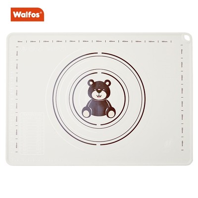 Walfos Silicone Nướng Thảm Với Cán Pin Chống Dính Bánh Ngọt Thảm Đo Bột Pad Fondant Thảm Cho Nhào Cán Nướng