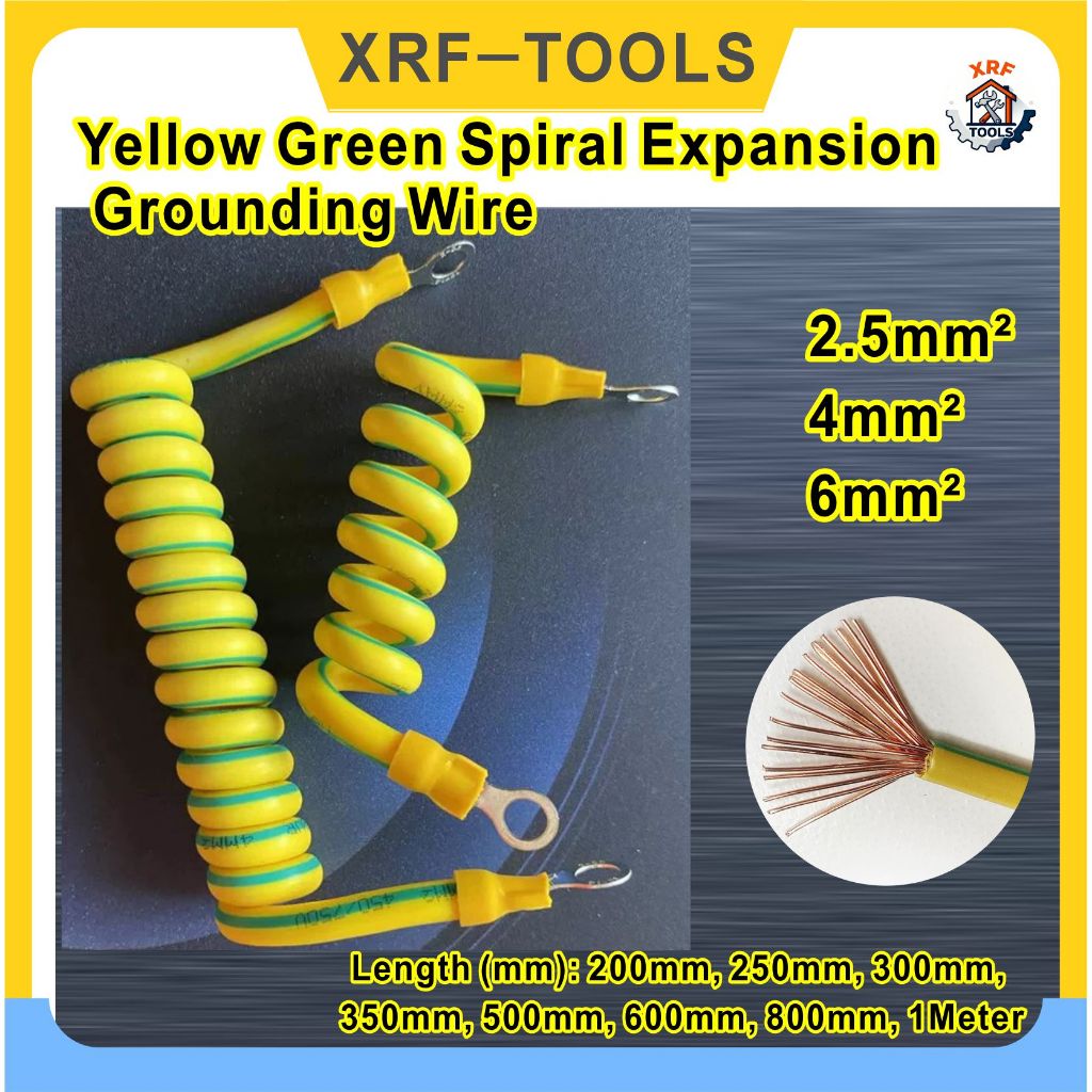 2.5square 4square 6square Vàng Xanh Cáp Nối Đất Xoắn Ốc Mở Rộng Cuộn Dây Năng Lượng Mặt Trời Quang Đ