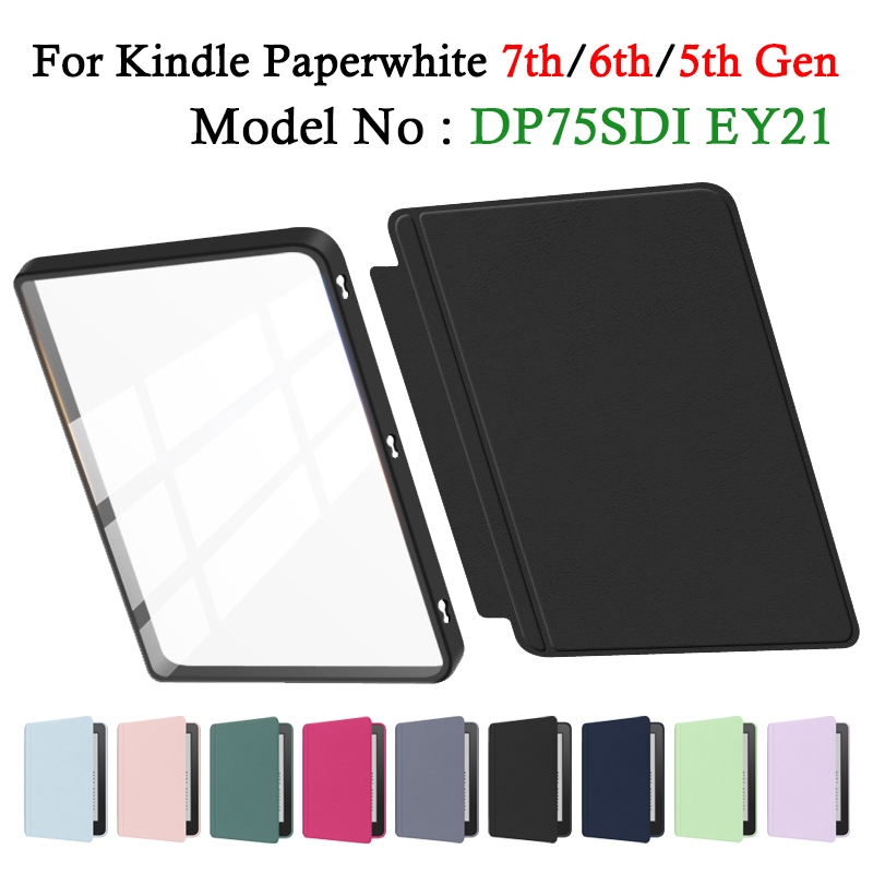 Dành cho Kindle Paperwhite 7th 6th 5th Gen 6.0 '' DP75SDI EY21 Ốp điện tử 2 trong 1 Snap-on Acrylic