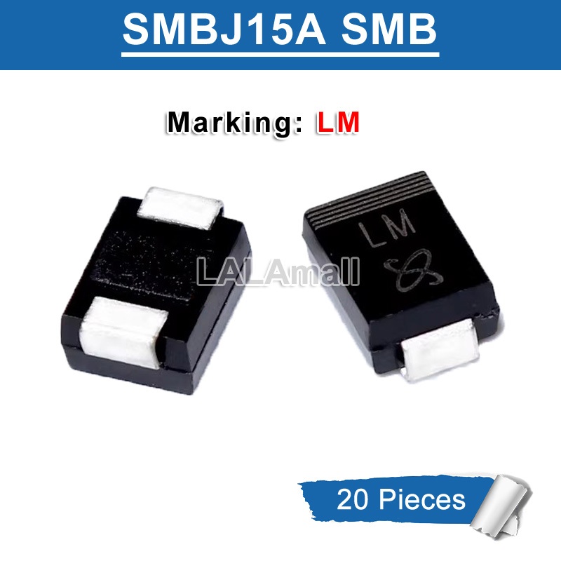 20 chiếc SMBJ15A Đánh dấu LM SMB DO-214AA 15V SMD TVS Diode mới nguyên bản