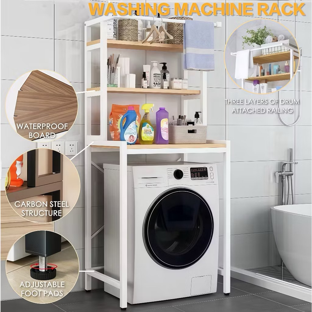 Washing Machine Rack Bathroom Dryer Rack High-Quality Steel Frame Modern Simple Toilet Storage Rack