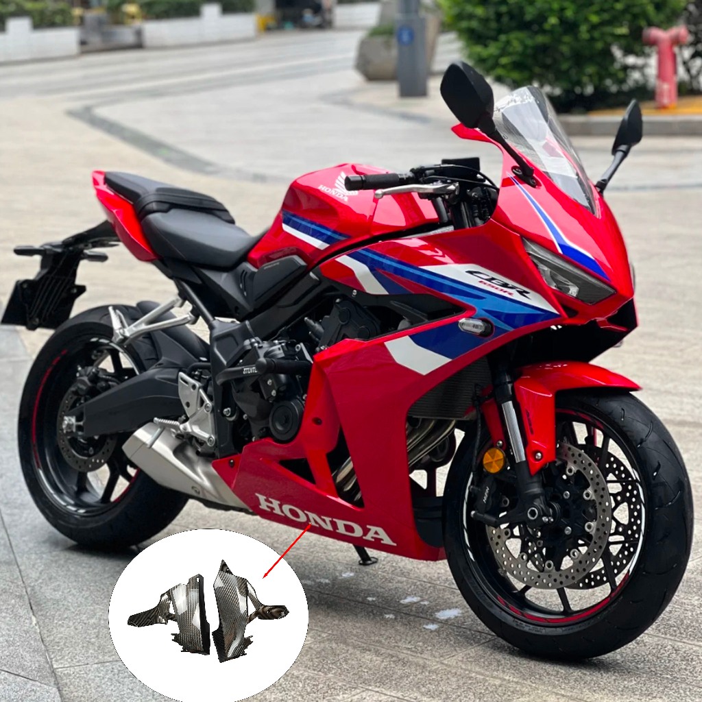 Thích Hợp Cho Xe Honda CBR650R 2024-2025 3K Sợi Carbon Khô CBR650R Phụ Kiện Xe Máy Dưới Cánh Gió Đáy