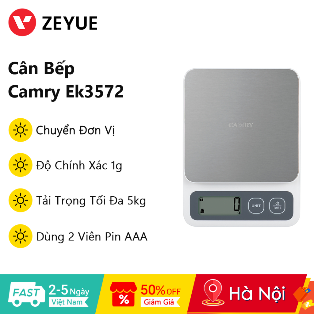 Cân điện tử Camry EK3572 - Cân bếp điện tử nướng chuyên nghiệp có độ chính xác cao
