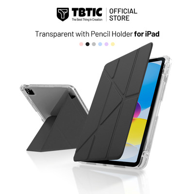 Ốp lưng iPad TBTIC trong suốt chống cong 10.9 inch, có chân đỡ, dành cho iPad 12/11 A16 2025 và 10th 2022