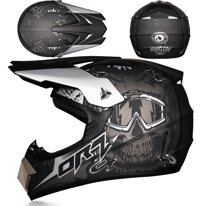 ORZ Skull Graphic Motocross Mũ bảo hiểm DOT Chứng nhận Off Road Mũ bảo hiểm xe máy Nam Dirt Bike ATV