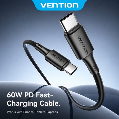 Vention Cáp  USB-C Cáp bền sạc nhanh 60W cho điện thoại Type-C / máy tính bảng / máy tính xách tay