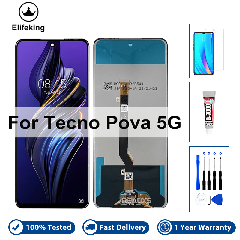 Màn Hình LCD Kiểm Tra 100% Cho Tecno Pova 2 LE7 LF7n Pova 5G LE8 Màn Hình Hiển Thị Bộ Số Hóa Cảm Ứng