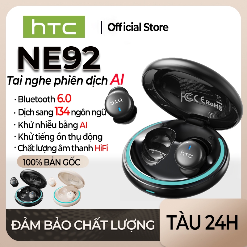 HTC NE92 Tai nghe dịch thuật AI Tai nghe Bluetooth 6.0 Dịch 134 ngôn ngữ Tai…