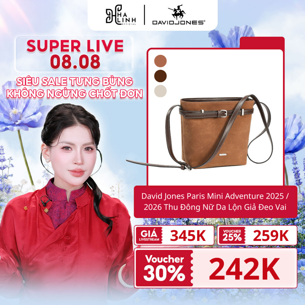 [VHL X David Jones Paris ] Mini Adventure 2025 / 2026 Thu Đông Nữ Da Lộn Giả Đeo Vai