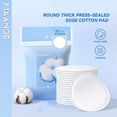 Miếng đệm bông tròn MAANGE – Phù hợp với đường viền mắt & mũi, mềm mại & mịn màng, dày & thấm, viền gia cố Không xơ