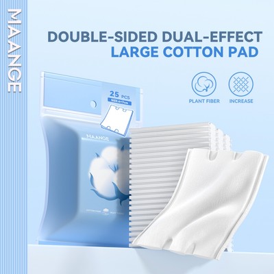 Miếng đệm bông hiệu quả kép MAANGE – Cực lớn & dày, mềm mại & mịn màng, Một miếng đệm để làm sạch vùng hai mặt, Làm sạch vùng hai mặt, Kín bốn mặt Không xơ