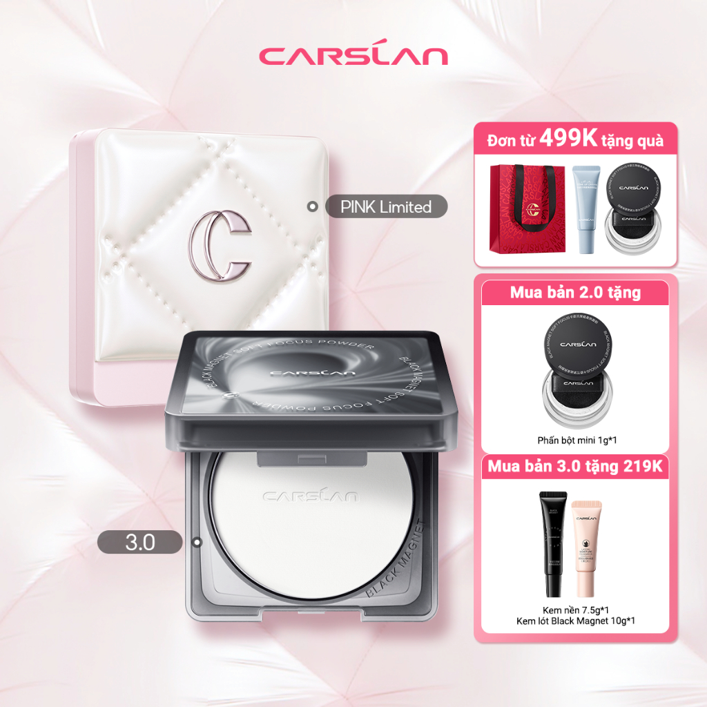 Phấn Nén kiềm dầu Carslan Black Magnet Soft Mist 24h Phấn Phủ trang điểm Mềm Mại Lâu Trôi 8g