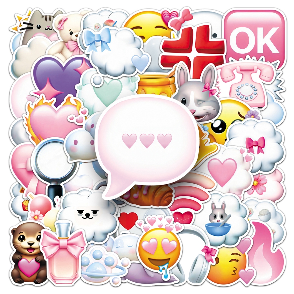 10 / 50 Fun Emojis Series Sticker Notebook DIY Sáng Tạo Vật Liệu Trang Trí Dán