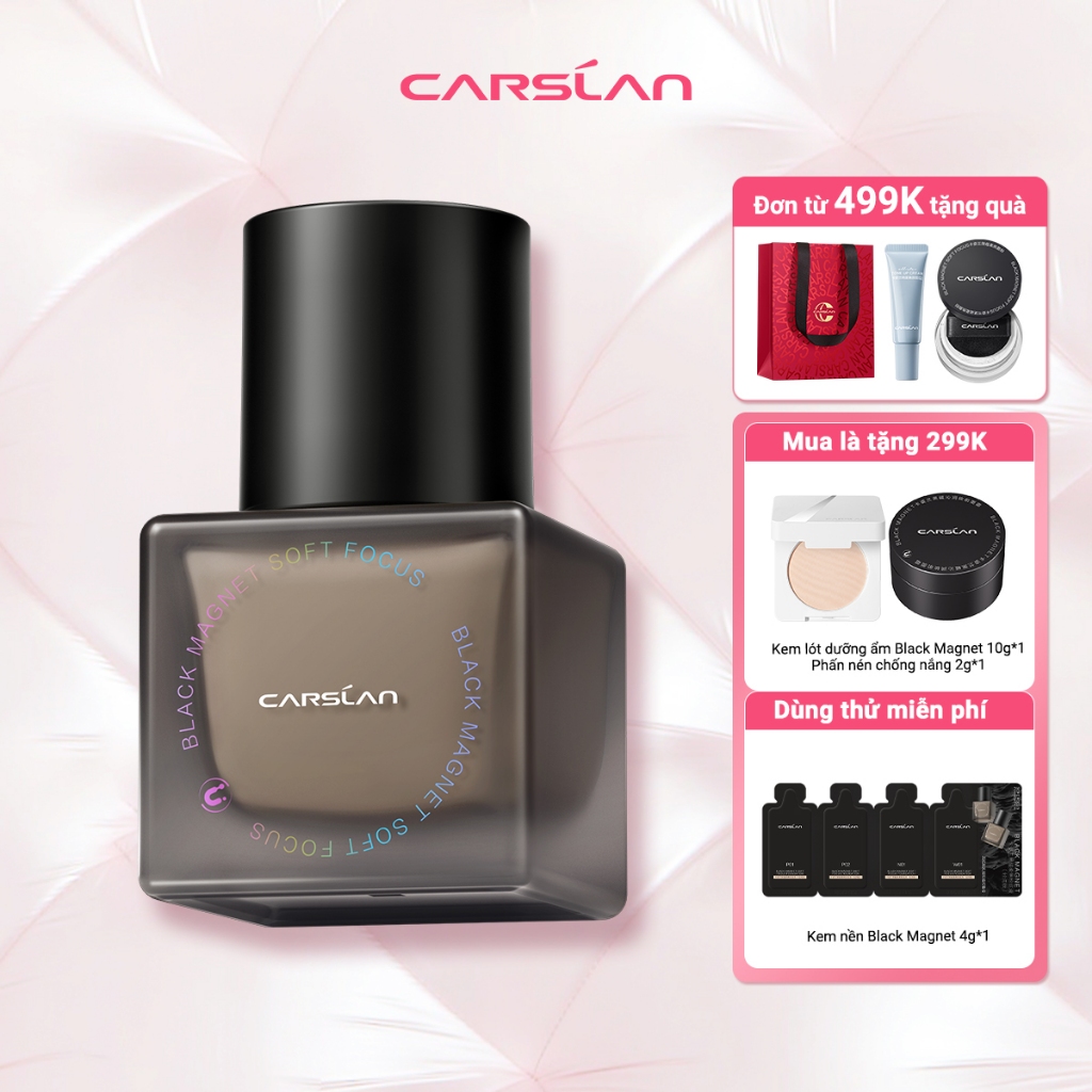 Kem nền Carslan Black Magnet Kháng nước mồ hôi Như da trần Bám nền Bền màu suốt 24H 30g