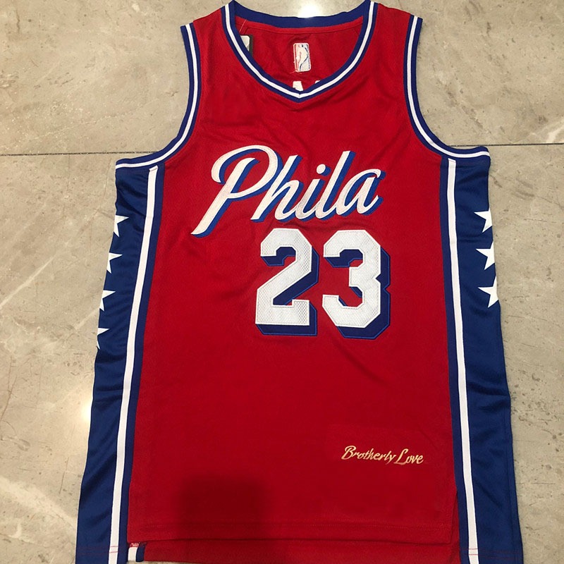 Áo thêu nam phila 76ers #23 Red Swingman Jersey Thể thao ngoài trời Áo bóng rổ nam