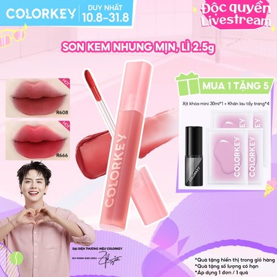 [LIVE - MUA 1 TẶNG 5] Son môi nhung, mịn lì Colorkey lâu trôi 2.5g