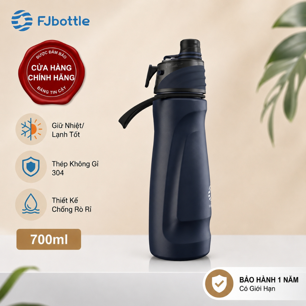 Bình Giữ Nhiệt FJbottle 700ml Bình Nước Giữ Nhiệt Thể Thao ，Xịt Thể Thao