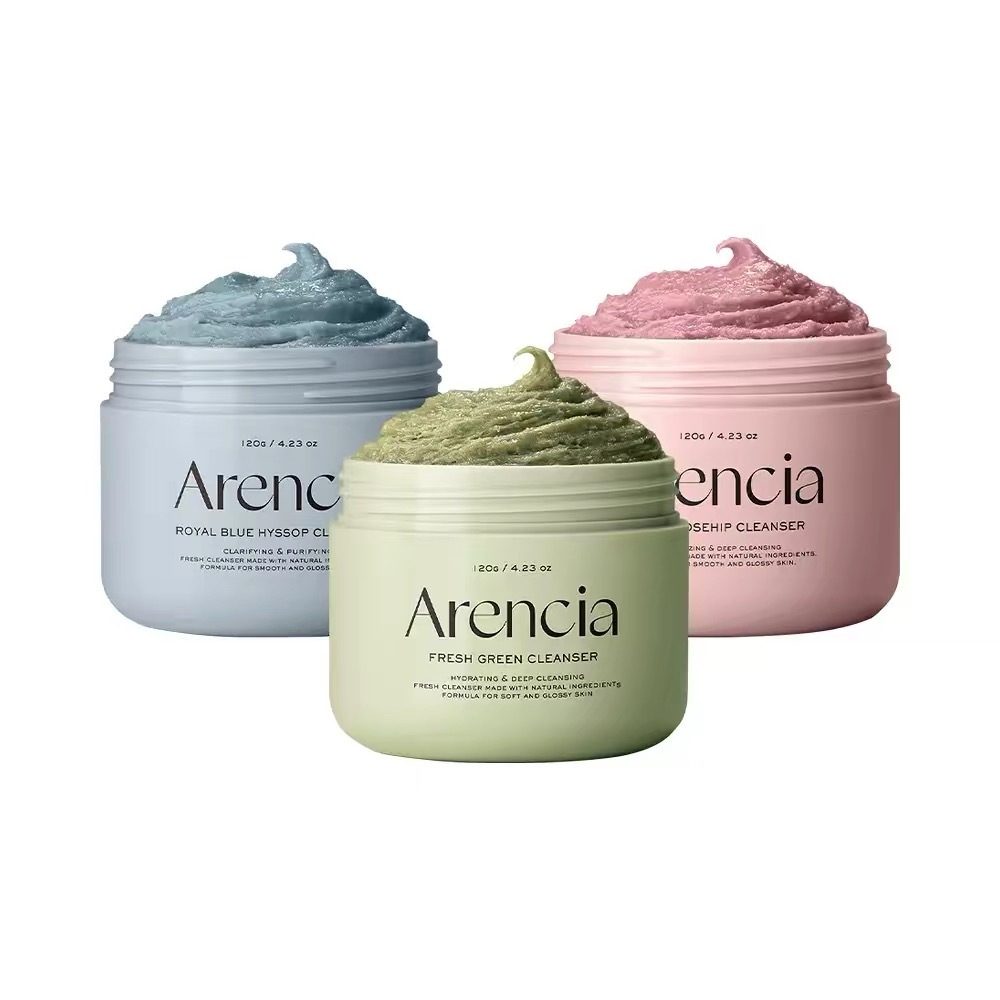 Mặt nạ bùn rửa mặt Arencia Fresh Clean Green Blue Pink Deep Clean Oil Control Mặt nạ đất sét dưỡng ẩ