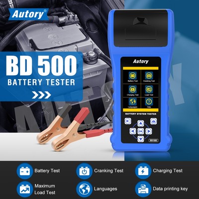 Máy kiểm tra pin ô tô Autory BD500 có máy in kiểm tra sạc Cranking 6-32V Máy phân tích kiểm tra tải trọng tối đa In dữ liệu 30-1700CCA