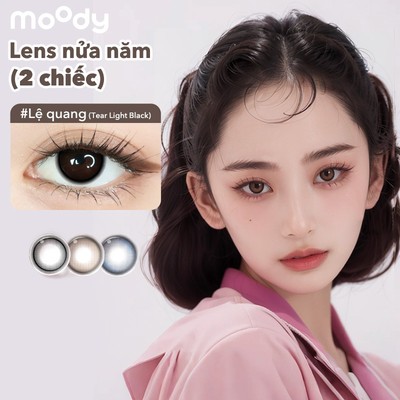[lens moody 6 tháng - 02 chiếc] Kính áp tròng 6 tháng moody có độ cận 0-7, Lệ quang đặc biệt từ KOL
