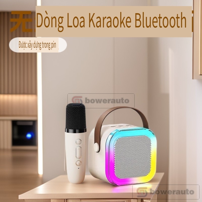 Micro và Loa Karaoke Di Động Máy Hát Karaoke Hỗ Trợ Thẻ TF USB Sạc Tiệc K12