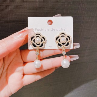 Pinkdu Thời Trang Zircon Đôi Mặt Hoa Thả Bông Tai Thanh Lịch Vòng Bông Tai Trang Sức Quà Tặng PD1895