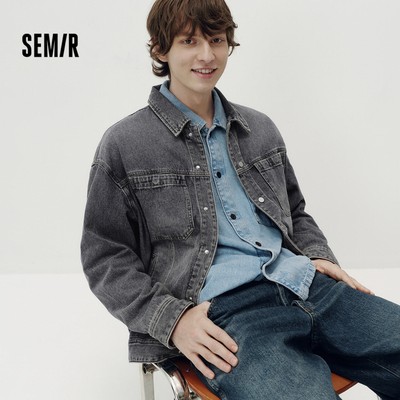 Semir Nhiều Màu Denim Áo Khoác Nam Thư Giãn Vừa Vặn Xuống Cổ Tiện Ích Bỏ Túi Chụp Vintage 2026