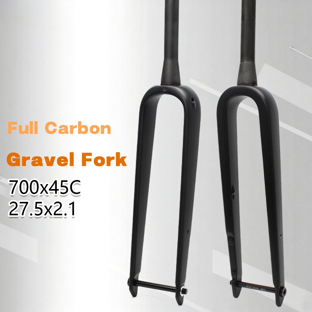 Sỏi Full Sợi Carbon Xe Đạp Đường Sỏi Phuộc Trước Xe Đạp Nĩa Nội Bộ Dây Thùng Trục Max Kích Thước Lốp