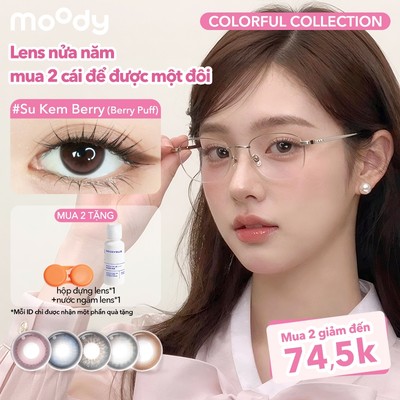 [SALE] [lens moody 6 tháng mẫu đa dạng - 01 chiếc] Kính áp tròng 6 tháng moody Sóng xanh (Biển Xanh), mẫu mã đa dạng, lên màu chuẩn, có độ cận 0-7, độ giãn tròng 14.0 – 14.5mm