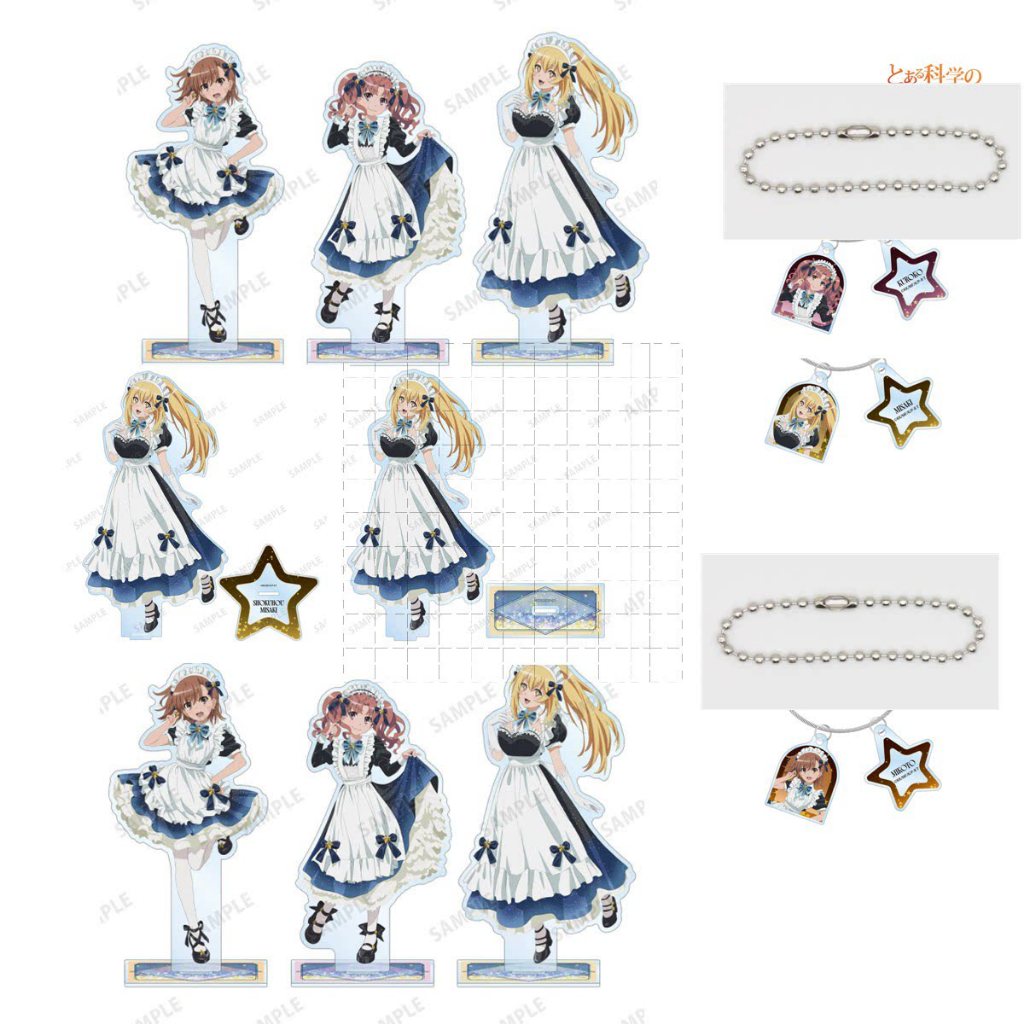 Toaru Kagaku no Railgun T Mikoto-chan Kuroko Uiharu Acrylic Móc Khóa Đứng Anime Hình