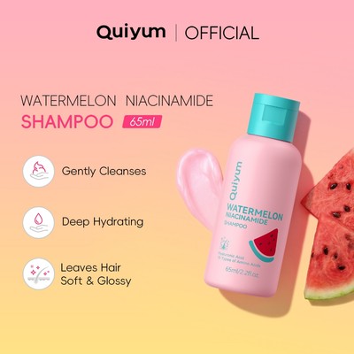 Dầu gội làm mới dưa hấu QUIYUM 65ml Kiểm soát dầu Cân bằng da đầu Axit Hyaluronic Dưỡng ẩm sâu Sáng bóng Chăm sóc tóc mịn màng
