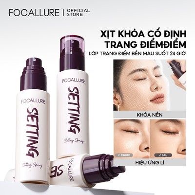 Chai xịt khóa cố định lớp trang điểm FOCALLURE không bị nhòe lâu trôi nhẹ 65g