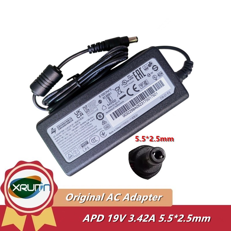 APD Thiết Bị Điện Châu Á DA-65C19 Nguồn Điện AC Adapter 19V 3.42A 5.5 * 2.5mm 65W Cho MSI M27Q Gigab