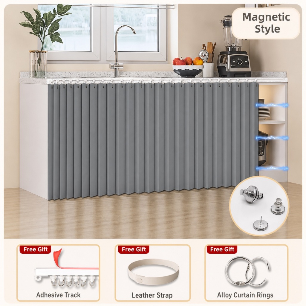 Tấm che tủ bếp cao cấp chống nước dầu, không cần khoan lỗ, kèm ray miễn phí, dùng cho tủ bếp và nhiề