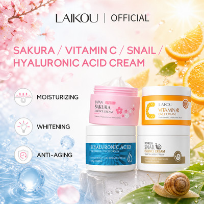 Kem dưỡng da LAIKOU tinh chất axit hyaluronic/hoa anh đào/vitamin C/ốc sên cao cấp 25g