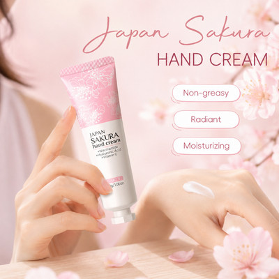 Kem dưỡng da tay LAIKOU hoa anh đào Nhật Bản nuôi dưỡng làm sáng phục hồi làn da thô ráp cao cấp 30g