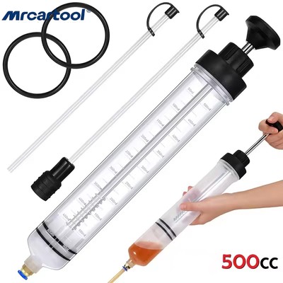 MRCARTOOL 500ML Xe Thay Dầu Phanh Ống Tiêm Tự Động Có Ống Hút Nhiên Liệu Bằng Tay & Chất Lỏng Chất Lỏng Hút Bơm Sơ Mi Cho Thuyền ATV