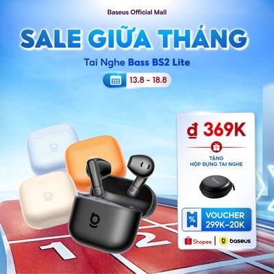Tai Nghe Bass BS2 Lite Bluetooth 6.0 Chống Ồn Chủ Động ANC Chuẩn Âm Thanh Hi-Res
