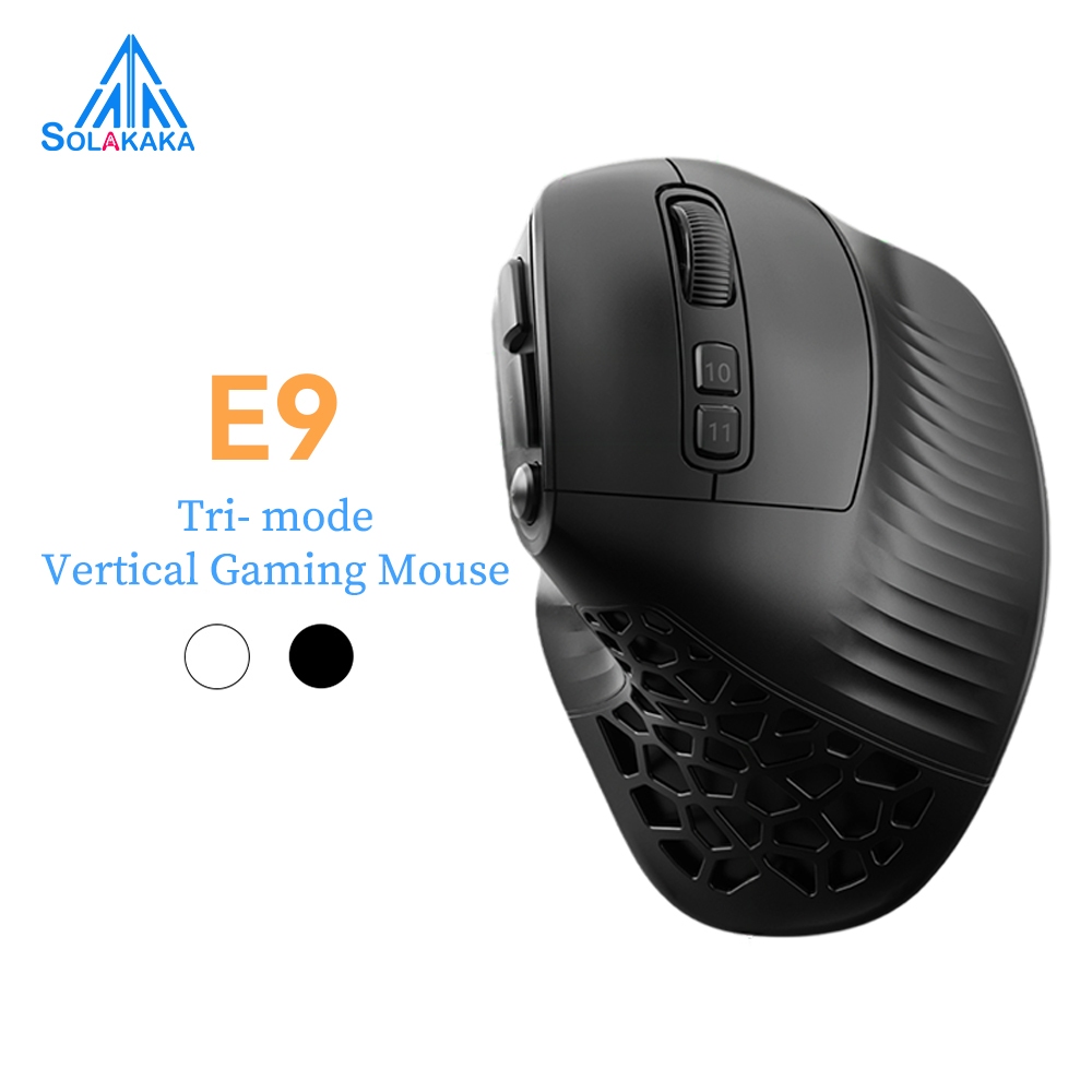 Chuột tiện dụng không dây SOLAKAKA E9 USB Bluetooth 10 phím có thể lập trình 45 ° Chuột dọc MMO