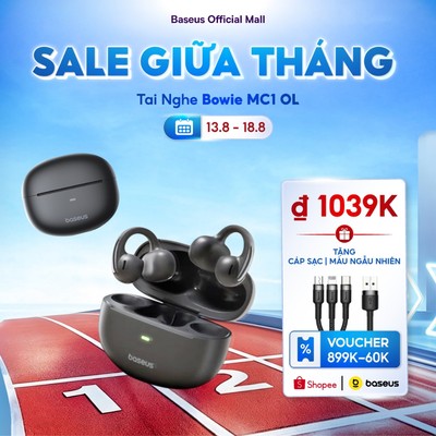 Tai Nghe Bowie MC1 OL Baseus Thuật Toán Tăng Cường Bass Bằng AI Thời Lượng Pin Lên Đến 40 Giờ Kháng Bụi Và Nước Chuẩn IP57