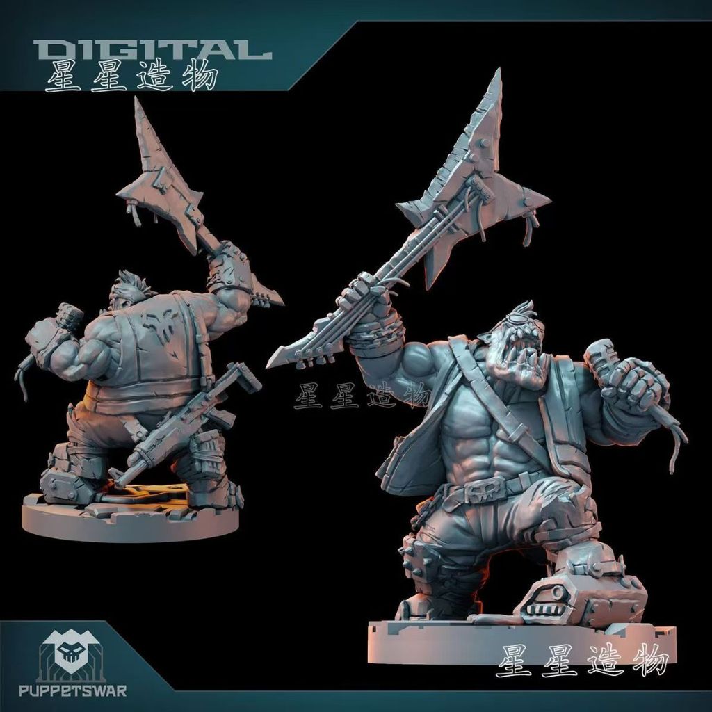 Beast-Human Cờ-Flag-Rolling Battlefield Speecher Orks Battle-Hammer Fantasy 3d In Mô Hình Trắng Cờ T