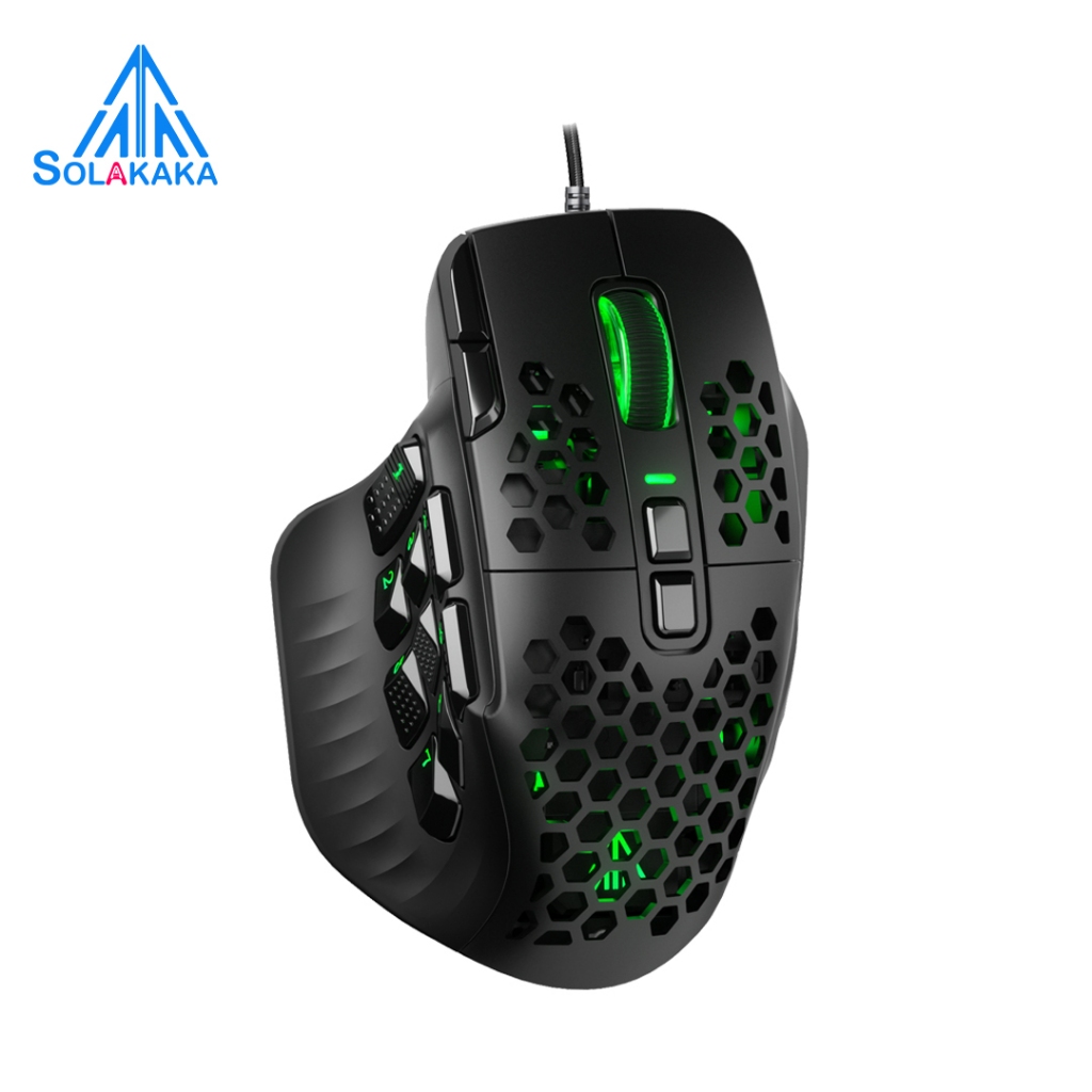 Solaka SM809 MMO Chuột Chơi Game USB Có Dây Thiết Kế Nhẹ 85g Phím Bên Tùy Chỉnh DIY Thay Thế Vỏ Bên