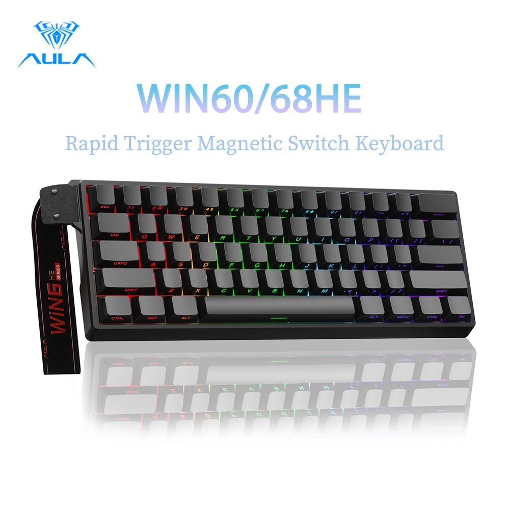 Bàn phím từ tính AULA WIN60 / 68HE RT Gaming Wired RGB Hot-swap 8kHz Bàn phím cơ có độ trễ thấp