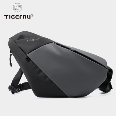 Túi đeo chéo chống trộm Tigernu 81292, Túi đeo chéo ngực Nylon chống thấm nước có khóa từ tính, Túi đeo vai nhẹ cho nam du lịch hàng ngày ngoài trời