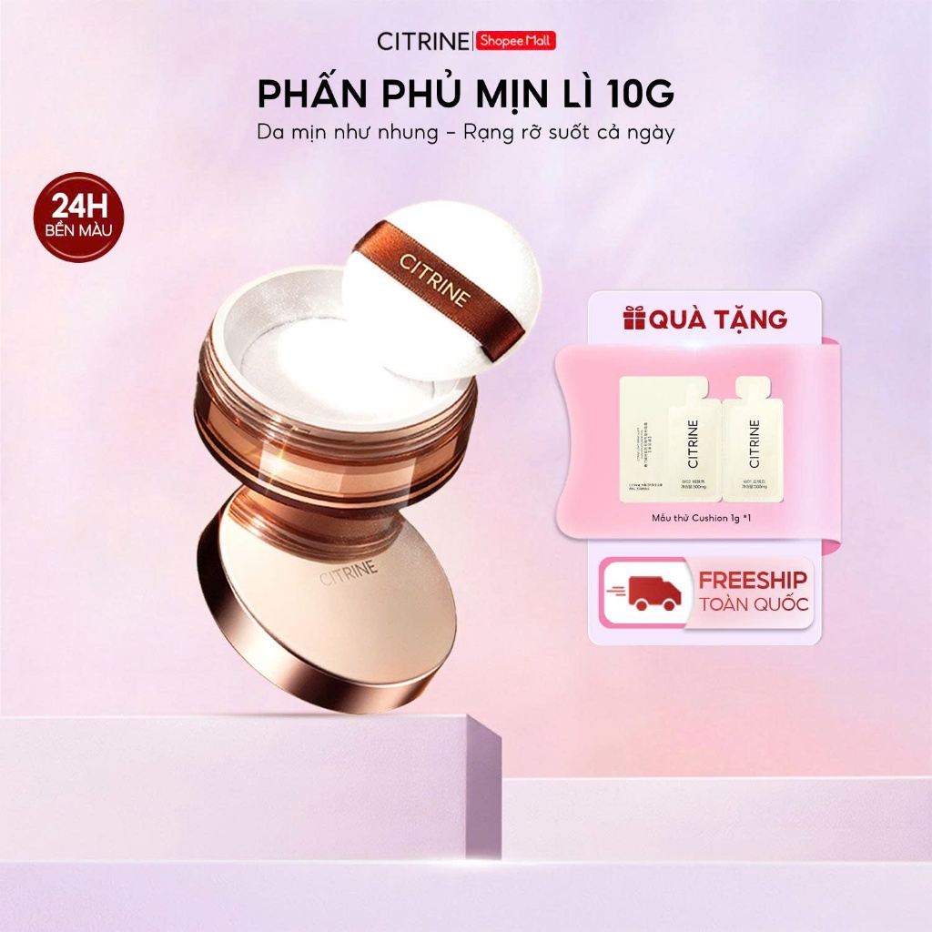 Phấn phủ bột Citrine [10g] – Kiềm dầu, bền màu, mang đến lớp nền tự nhiên cả ngày dài