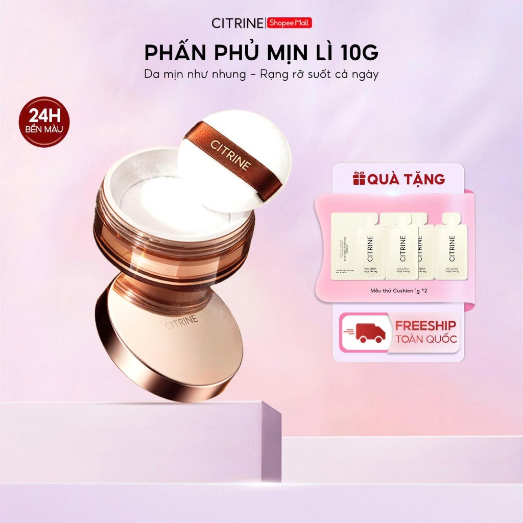 [Live Độc Quyền] Phấn Phủ Bột Citrine 10g – Kiềm dầu hiệu quả, cố định lớp nền, cho da mịn lì tự nhi