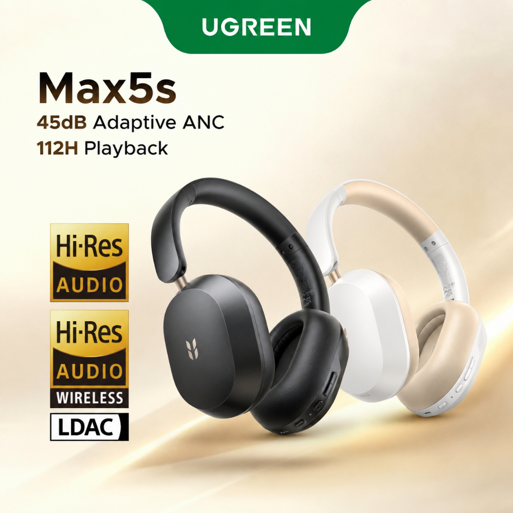 [MỚI] Tai nghe bluetooth  chụp tai UGREEN Studio Max5s, thời lượng pin 112 giờ,  chống ồn chủ động -